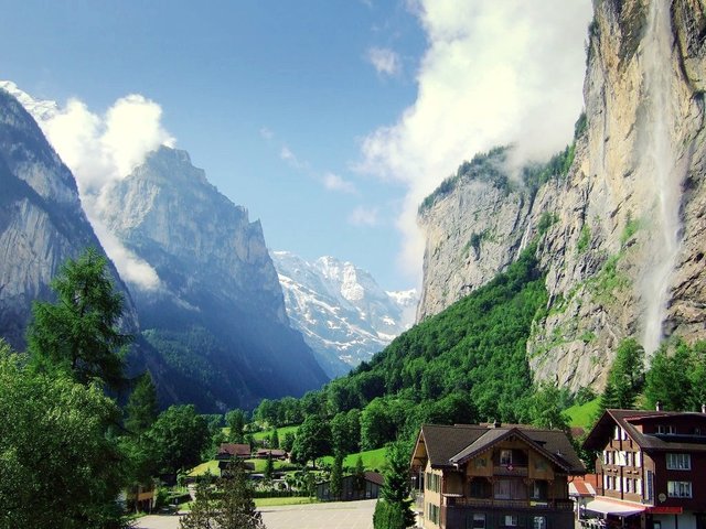 Lauterbrunnen Valley in Switzerland in Summer